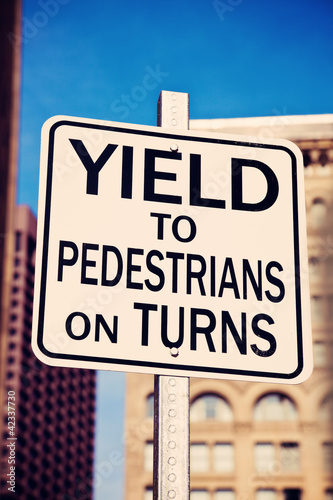 Yield on pedestrians on turns