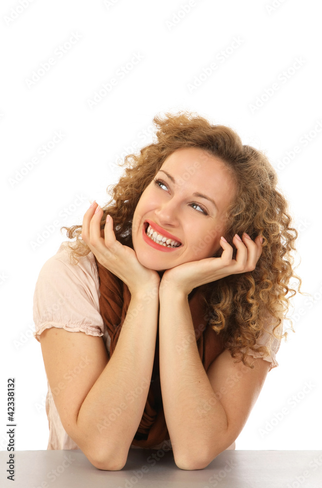 Naklejka premium Beautiful Girl face.Perfect skin concept