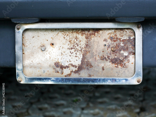 old rusty car plate