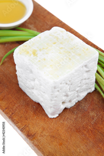 dairy food : feta white cheese cube