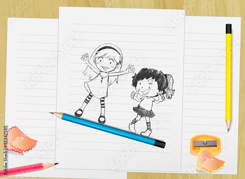 Kids on paper