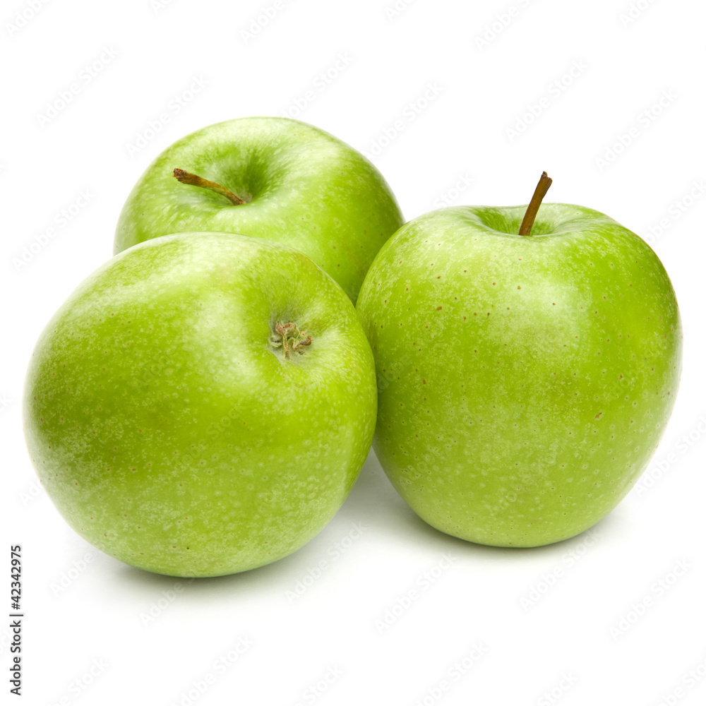Green apples Isolated on a white background Green apples Isolated on a white background