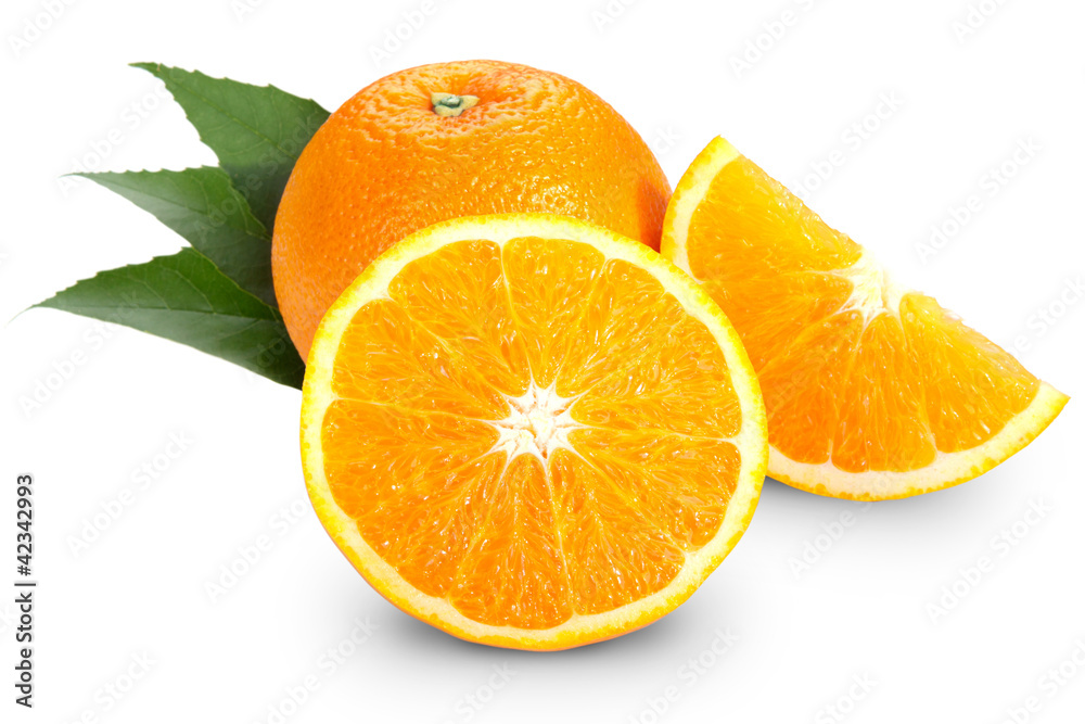 Orange fruit isolated on white background