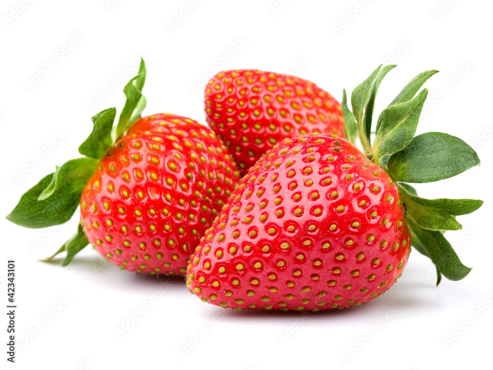 Fresh strawberry isolated on white background. Studio macro Fresh strawberry isolated on white background. Studio macro