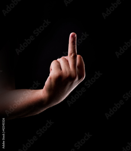 Hand Talk - middle finger of arrogant man