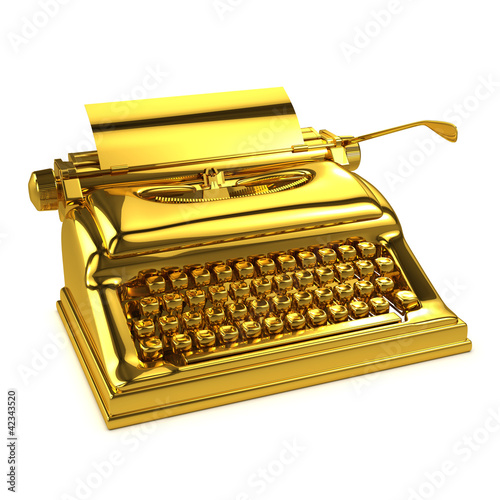 3d Golden typewriter