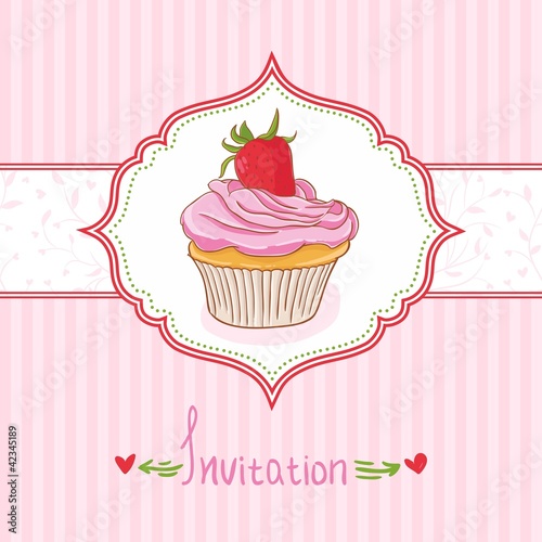 Cupcake invitation background