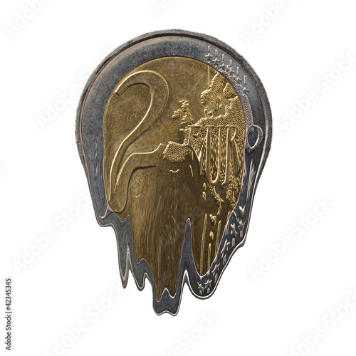 Melting euro coin
