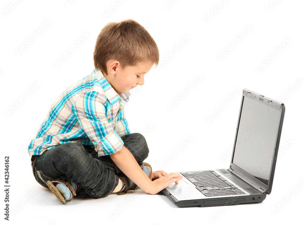 funny little boy with notebook isolated on white funny little boy with notebook isolated on white