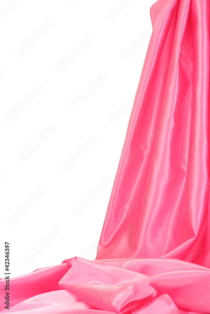 pink silk drape isolated on white pink silk drape isolated on white