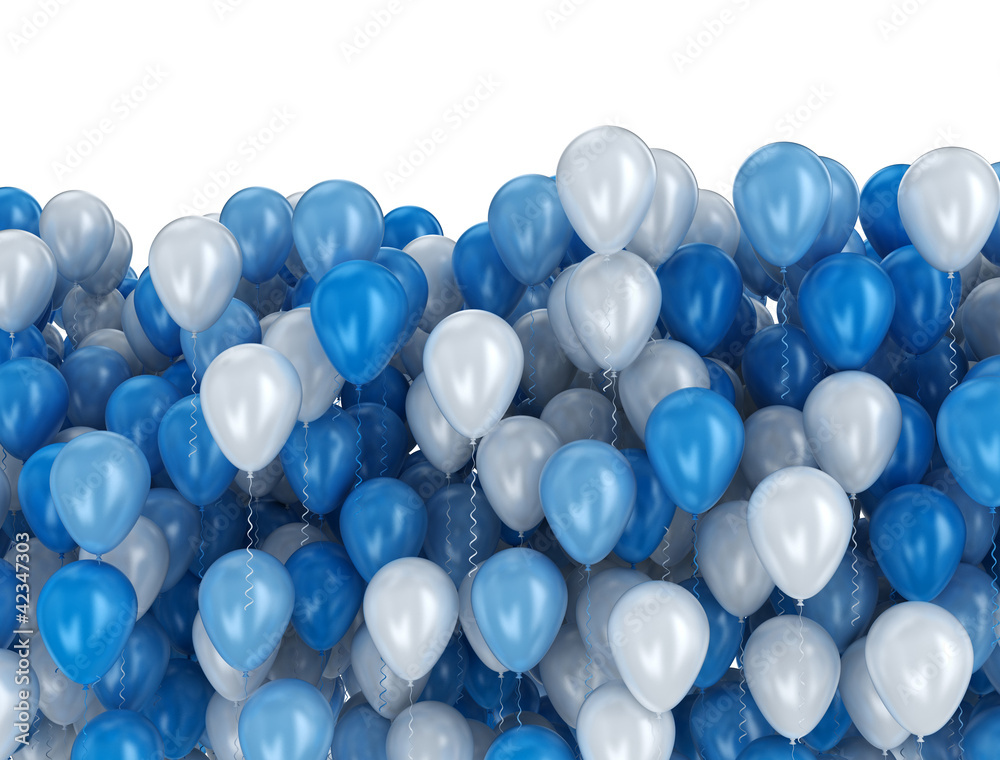 Fototapeta premium Blue and white balloons