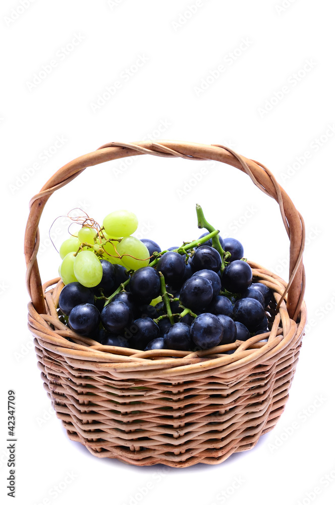 basket with grapes basket with grapes