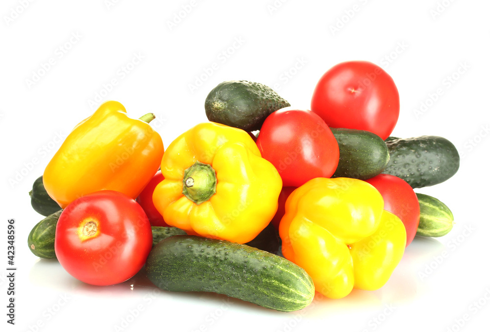 fresh vegetables isolated on white