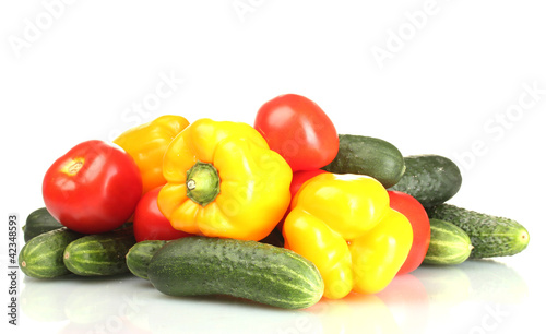 fresh vegetables isolated on white