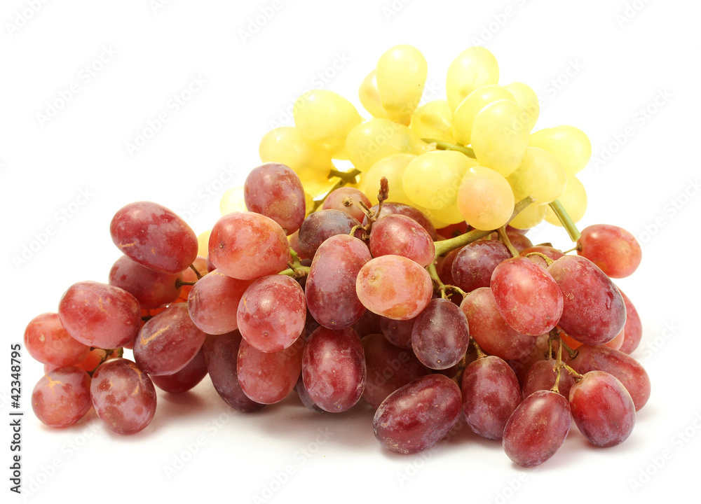 Fototapeta premium ripe sweet grapes isolated on white