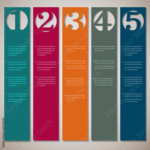 Wallpaper Mural Vertical paper numbered banners Torontodigital.ca