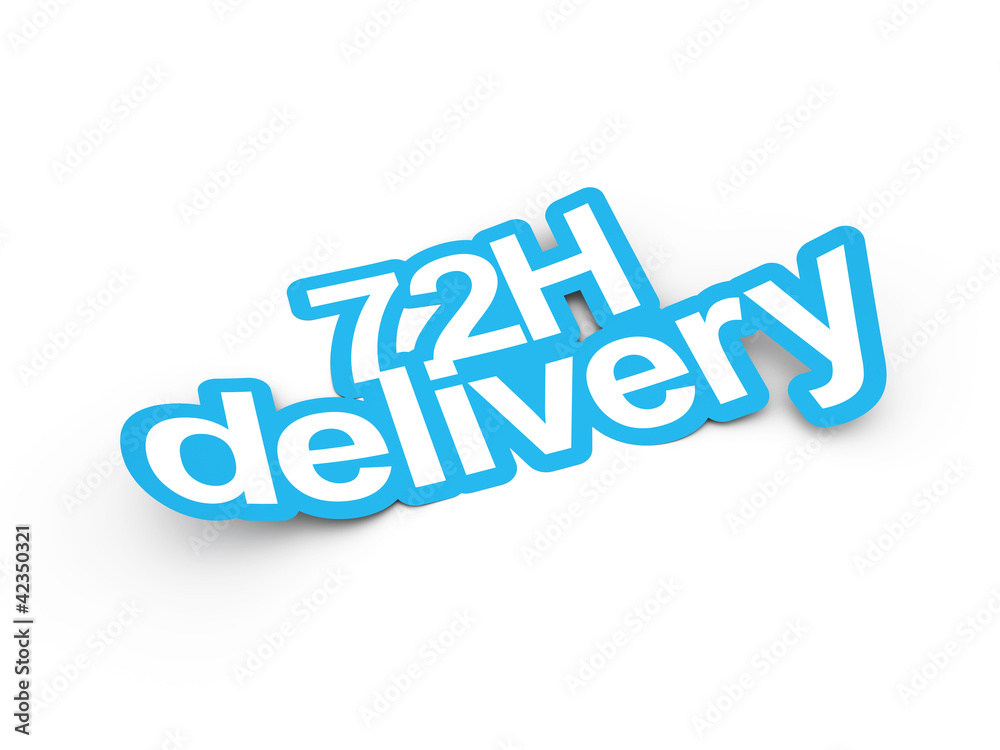 Delivery sticker 3d render illustration