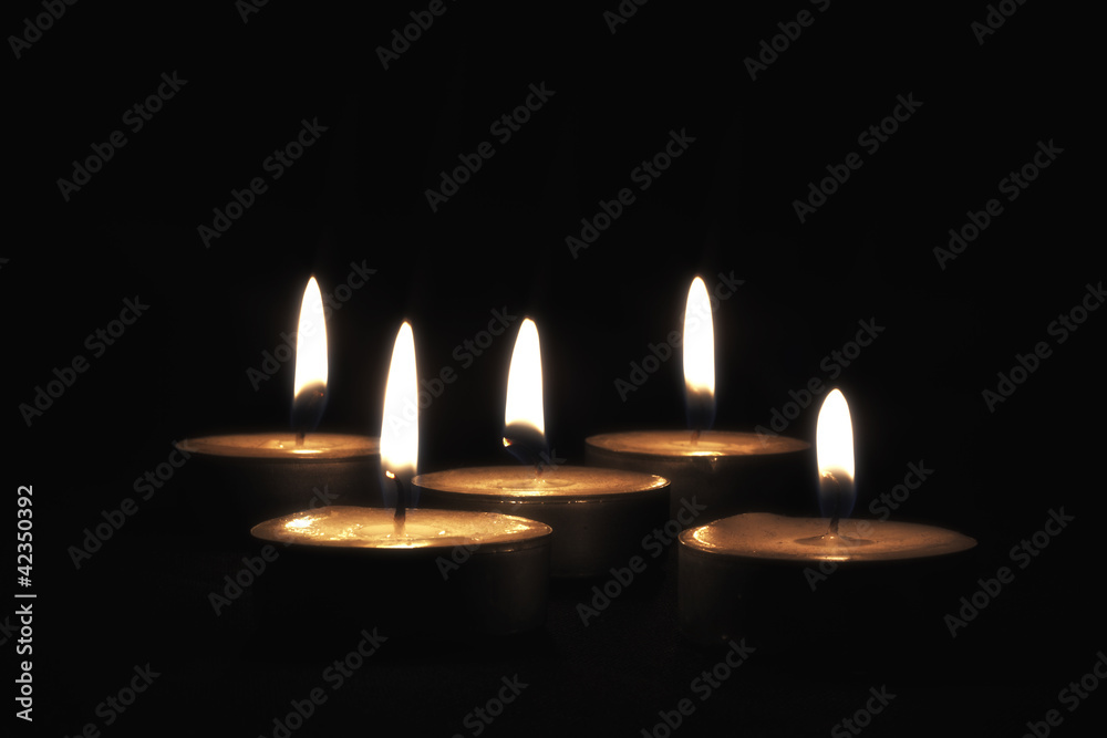Candles on black background 3