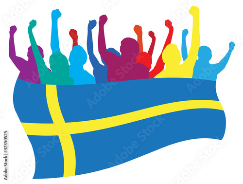 Sweden fans vector illustration #42350525