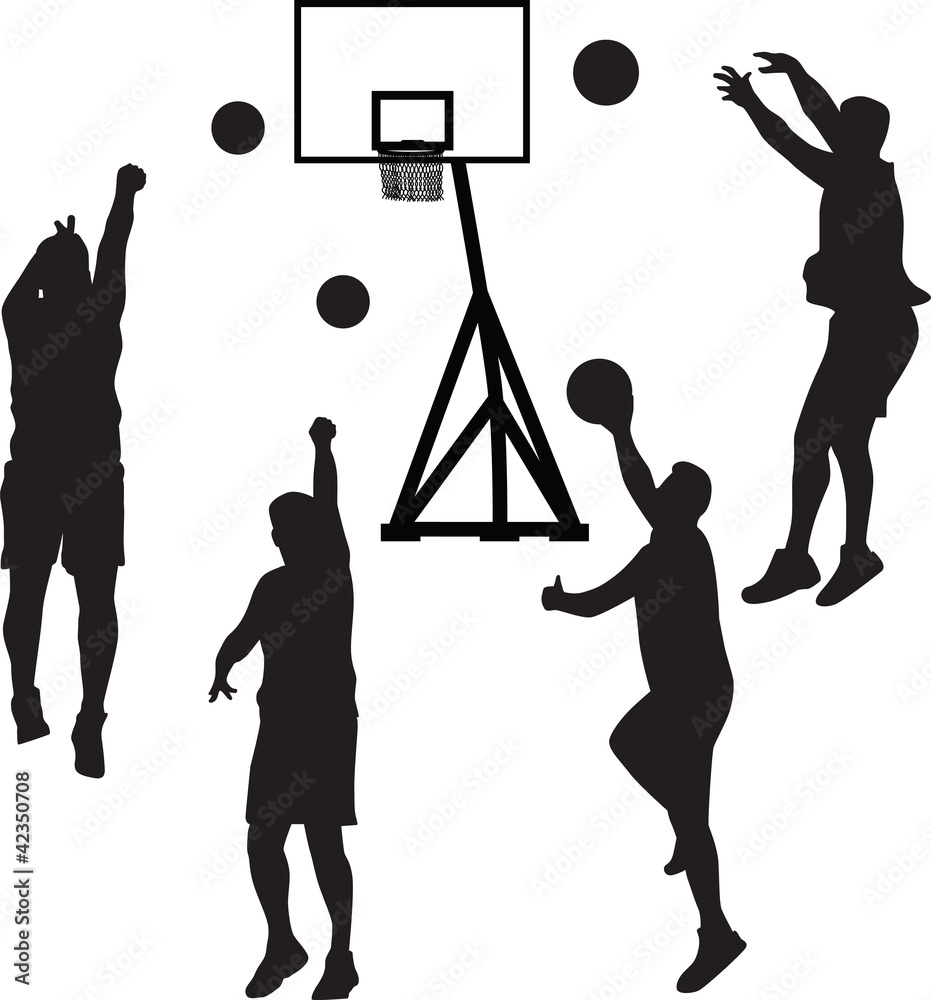 Obraz premium basketball player silhouette vector