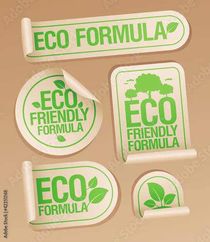 Eco Friendly Formula stickers set