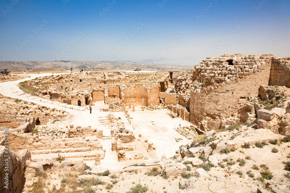 Herodion temple castle in Judea desert,  Israel