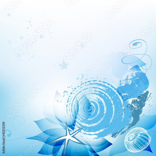 Sea background with shells