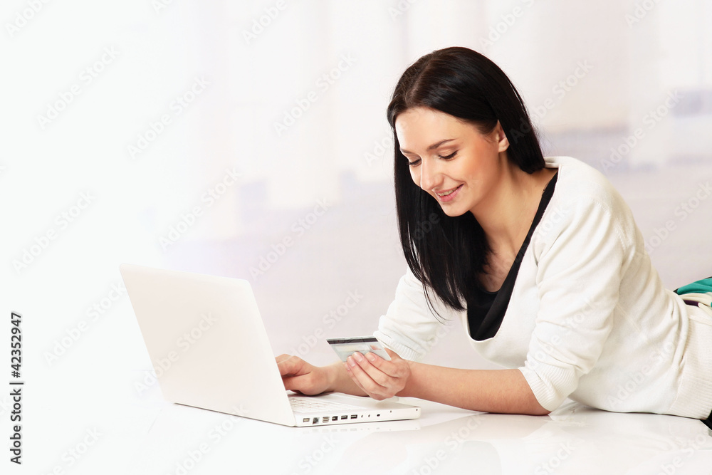 Portrait of beautiful business woman with laptop Portrait of beautiful business woman with laptop