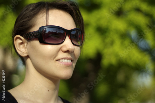Beautiful Caucasian woman in glasses