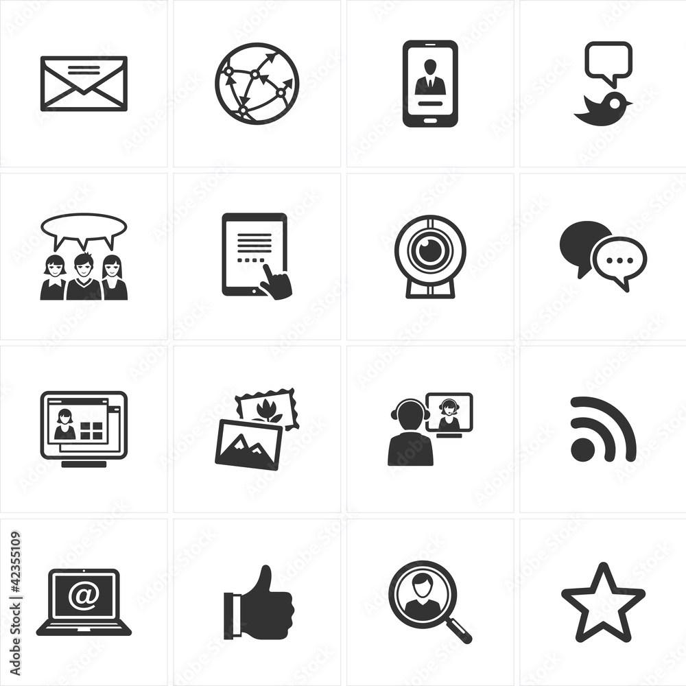 Obraz premium Social media and communication icons