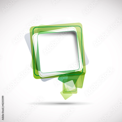 Cover speech in green square # Vector