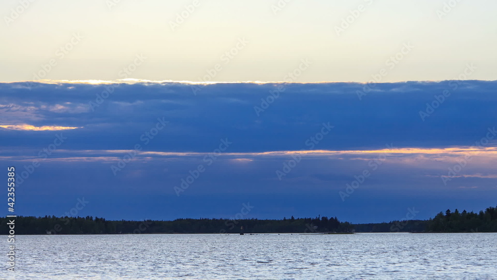 Storm Cloud over the Lake at Sunset, timelapse Storm Cloud over the Lake at Sunset, timelapse