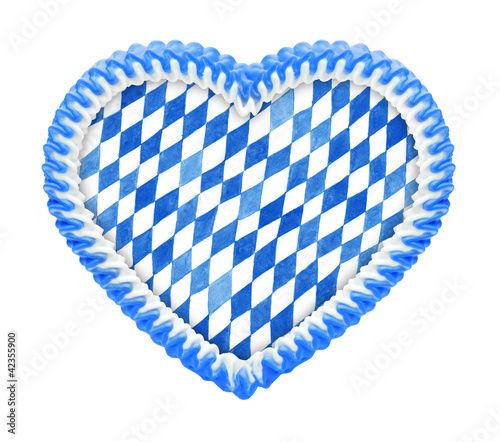 Lebkuchenherz Weiß-blau