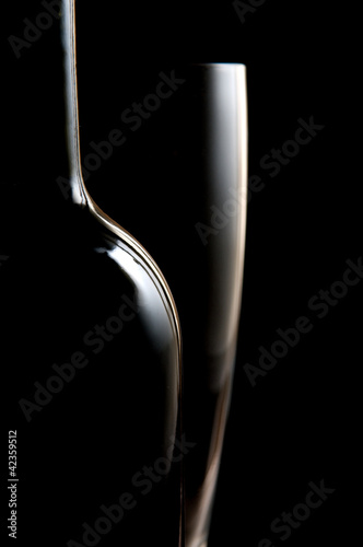 wine bottle and glass