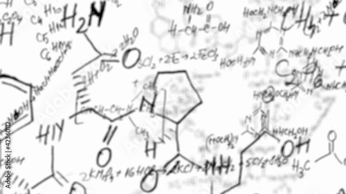 Chemistry equation loop background with alpha channel