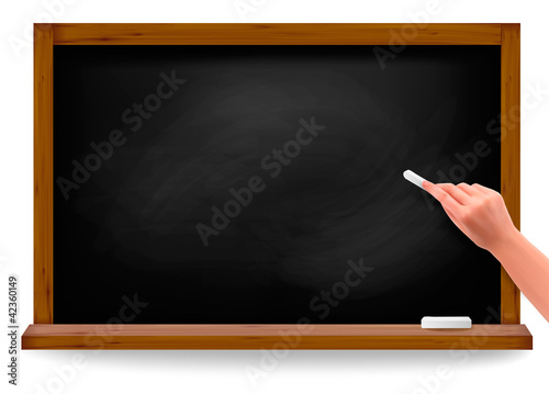 Hand writing on a blackboard. Vector