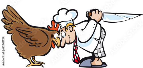 Koch mit Huhn