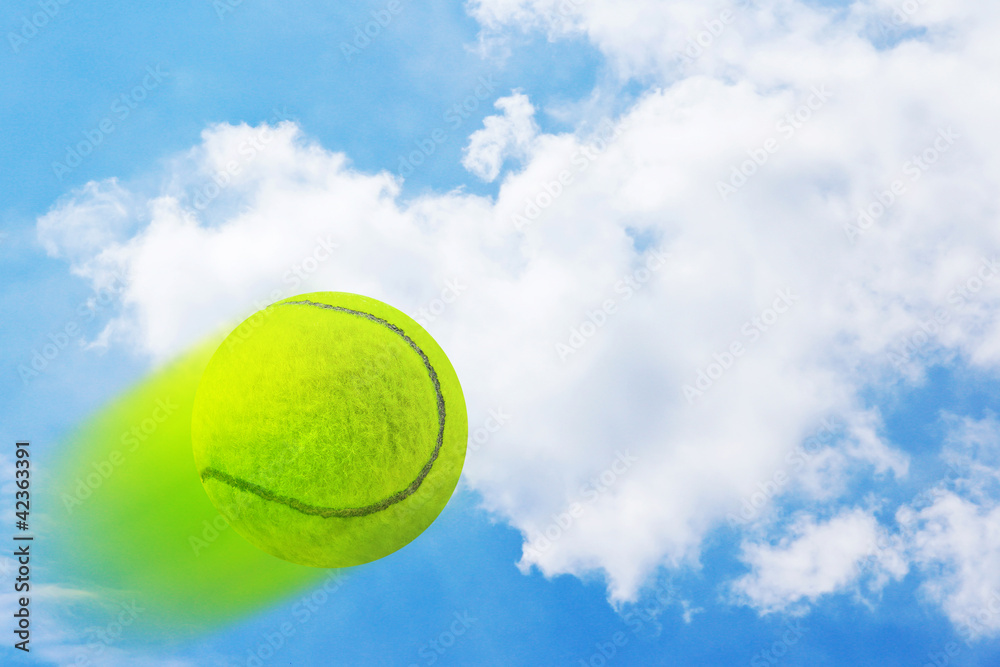 Tennis on sky background