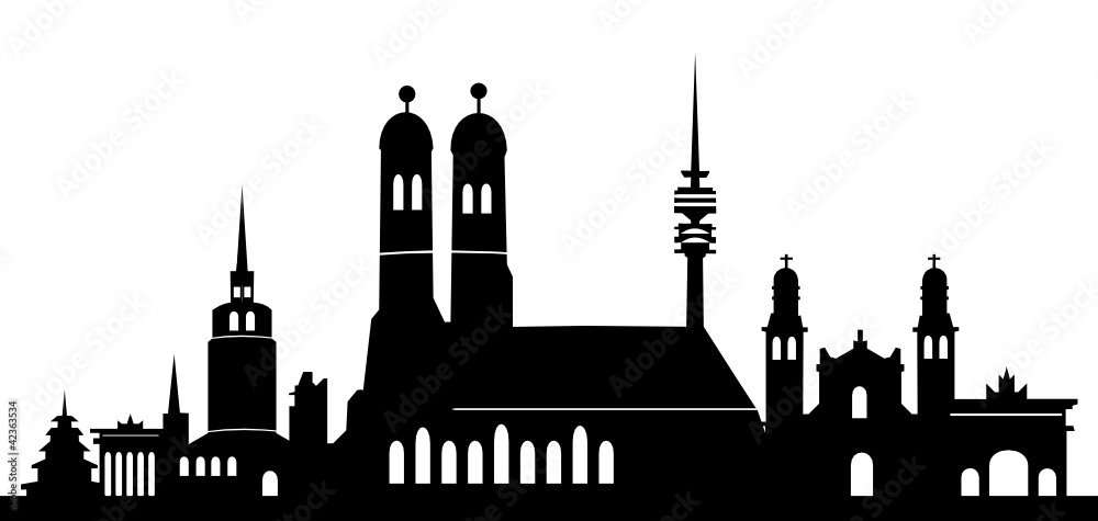 Naklejka premium München Skyline klein
