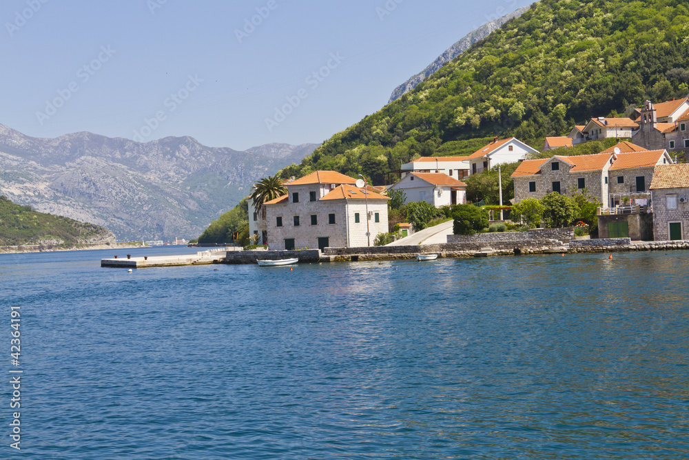Kotor bay (Boka Kotorska) near town of Tivat, Montenegro, Europe