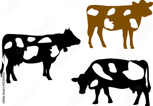 Cow silhouette collection - vector
