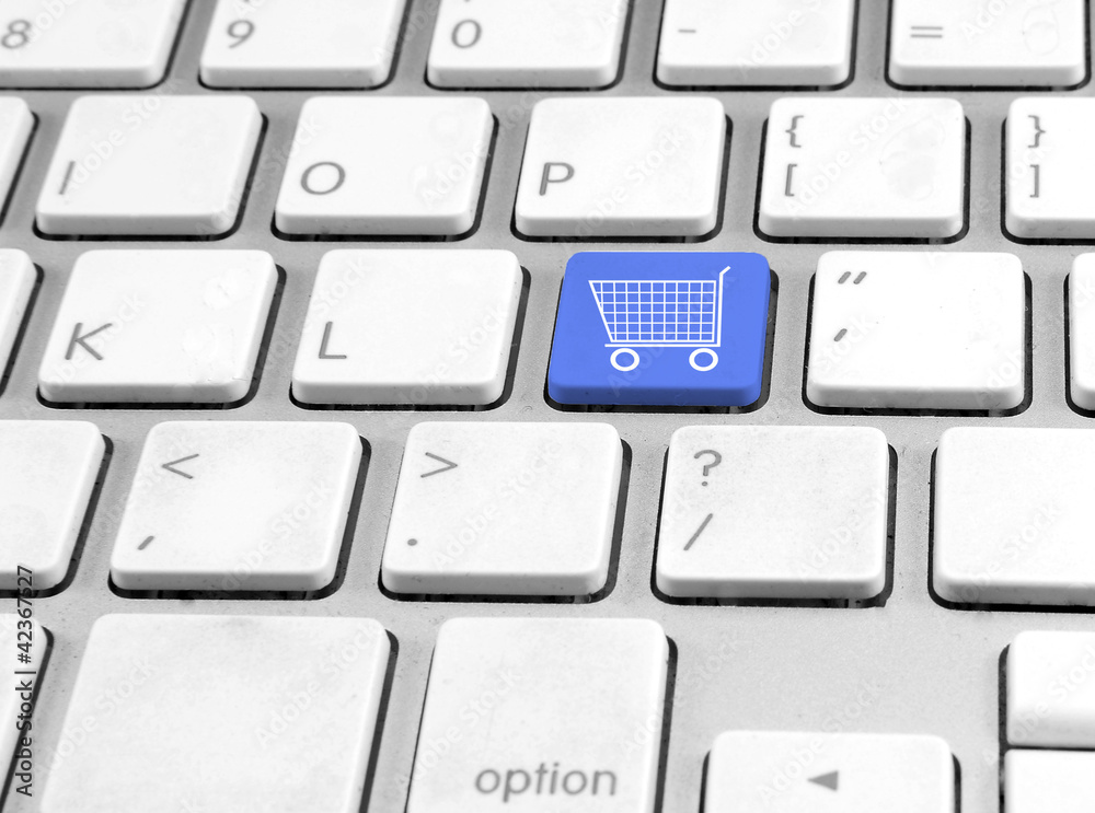 Keyboard with button Shopping cart