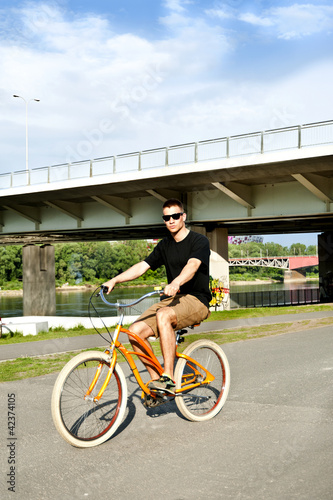 Fototapeta Naklejka Na Ścianę i Meble -  man on bike