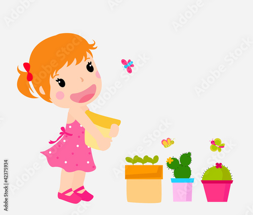 little girl in the garden