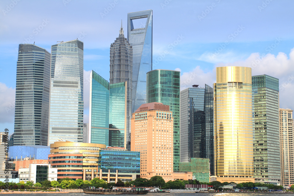 Naklejka premium Shanghai city landscape skyline