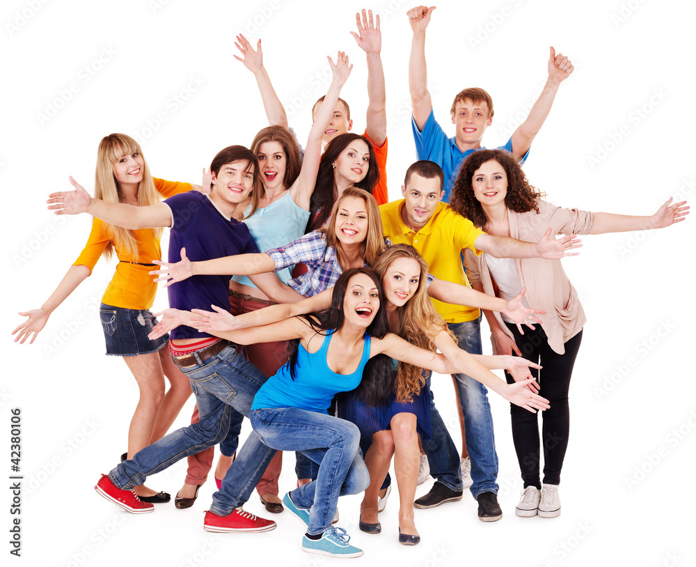 Group people isolated. Group people isolated.