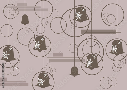 Christmas Bells with snowflakes and circles