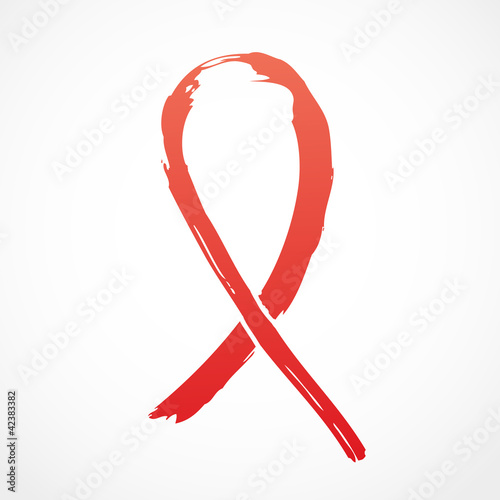 Red grunge Support Ribbon