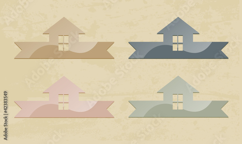Home icon. On grunge background