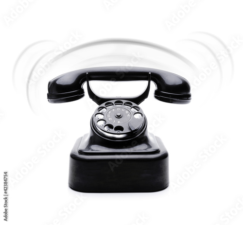 Schwarzes Klingelndes Telefon